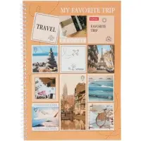 Тетрадь А4 80л кл Hatber "TRAVEL", на греб, перф на отрыв, многоцв срез, глянц лам 2В МИКС