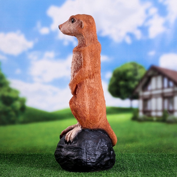 Садовая фигура из полистоуна &laquo;Большой сурикат на камне&raquo;, 60&times;24&times;22 см