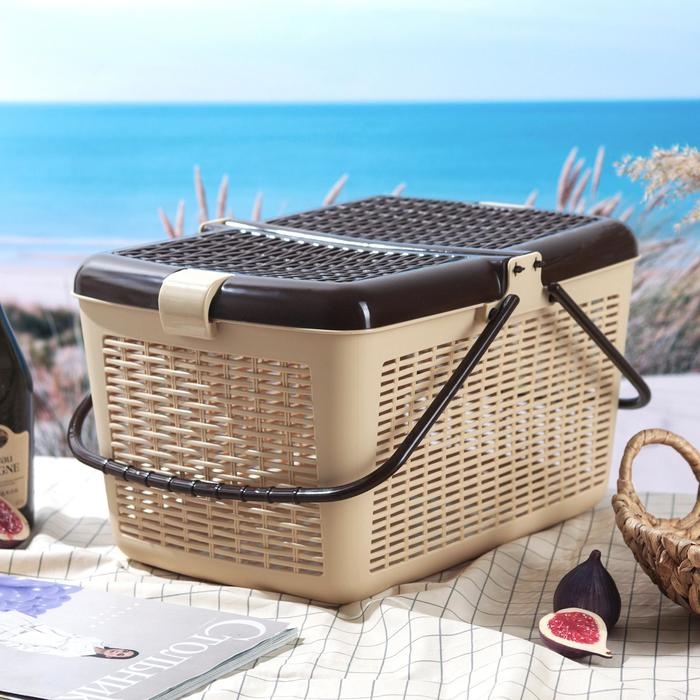 Корзина для пикника, 45&times;30&times;24 см, цвет светло-коричневый