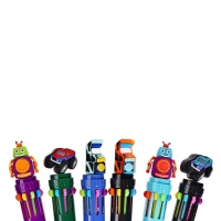 Ручка шариковая автоматическая, 10-ти цветная, штрихкод на штуке, МИКС Робот/Машина