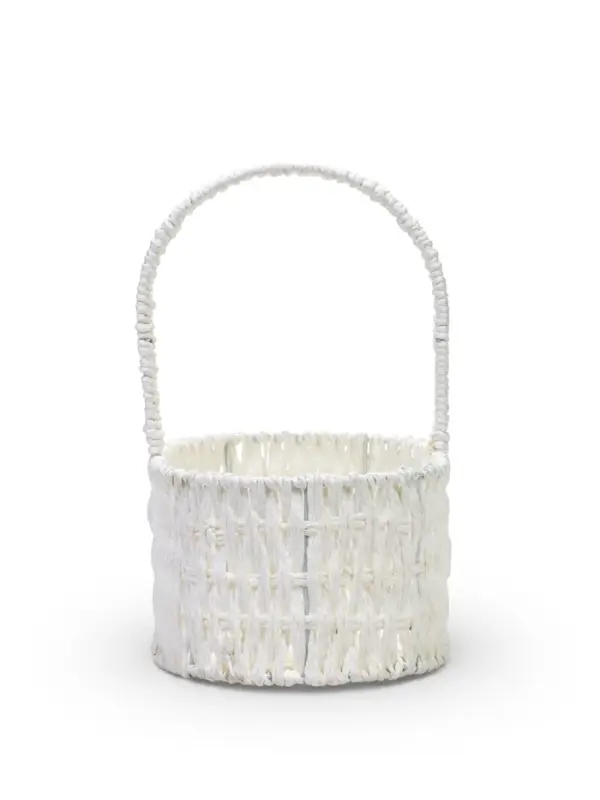 Набор корзин 3 шт пластик 25х17х11 22х14х9 19х10х7 см ручка h=10 см белый овал