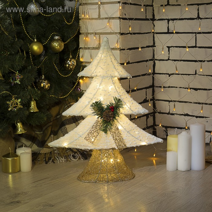 Светодиодная фигура «Ёлка» 40 × 50 × 10 см, металл, текстиль, 220 В, свечение тёплое белое Светодиодная фигура «Ёлка» 40 × 50 × 10 см, металл, текстиль, 220 В, свечение тёплое белое