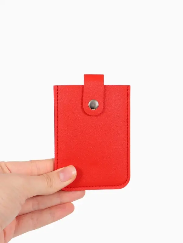 Картхолдер 7,9*0,5*10,3 см, 5 карт, на кнопке, красный