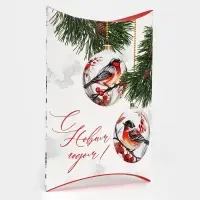 Коробка новогодняя складная фигурная &laquo;Снегири&raquo;, 26 х 19 х 4 см