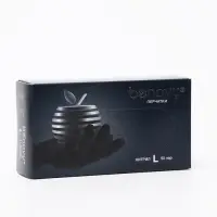 Медицинские перчатки BENOVY, нитриловые, нестерильные, текстурированные на пальцах, черные, размер L, 50 пар