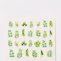 Слайдеры для ногтей &laquo;Листочки&raquo;, зелёные