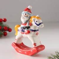 Качалка фарфоровая "Дед Мороз на единороге", 11 см Качалка фарфоровая "Дед Мороз на единороге", 11 см