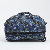 Сумка дорожная на колёсах, отдел на молнии, с увеличением, наружный карман, длинный ремень, цвет синий Сумка дорожная на колёсах, отдел на молнии, с увеличением, наружный карман, длинный ремень, цвет синий