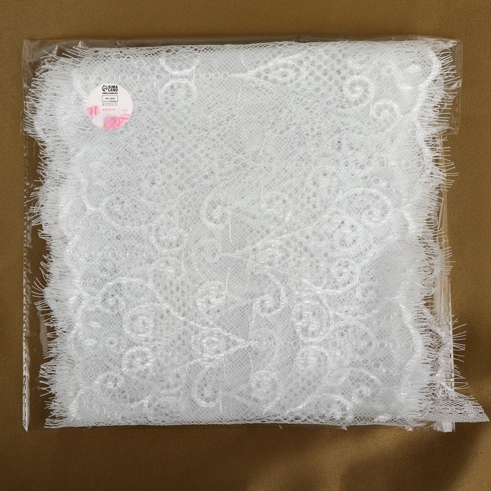 Кружево реснички, 190 мм × 3 ± 0,5 м, цвет белый Кружево реснички, 190 мм × 3 ± 0,5 м, цвет белый