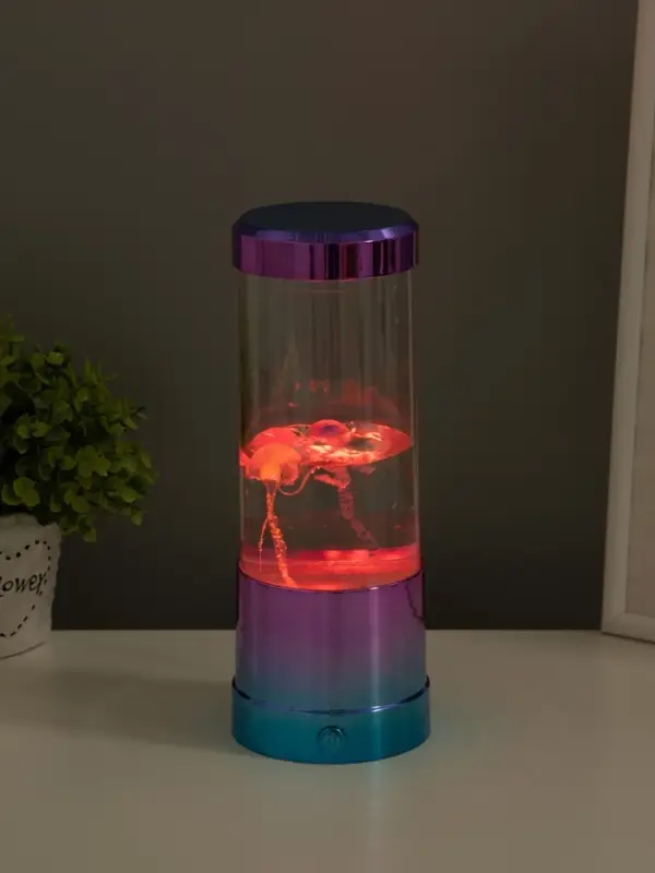 Светильник "Медузы" LED, RGB, USB, 3-5Вт, розово-голубой металлик 9х9х3 см