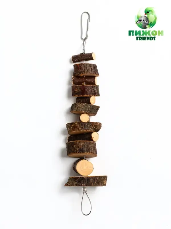 Игрушка для птиц и грызунов "Лесенка вверх" из дерева, 21 х 3 см