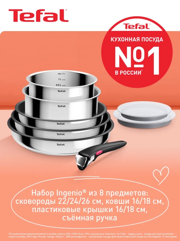 Набор посуды Ingenio Cook Eat L881S804, 8 предметов