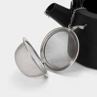 Чайник для плиты с эмалированным покрытием внутри Magma &laquo;Сайгон&raquo;, 1,1 л, чугун, с ситом, индукция, цвет чёрный