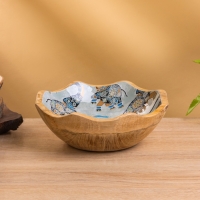 Салатник "Мудрый слон" дерево манго 20х20х8 см