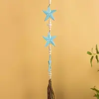Подвеска декоративная &laquo;Звёздочки&raquo;, 13&times;2&times;100 см, дерево, камень, голубая