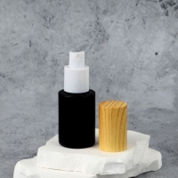 Флакон стеклянный для парфюма, с распылителем, 30 мл, чёрный/бежевый