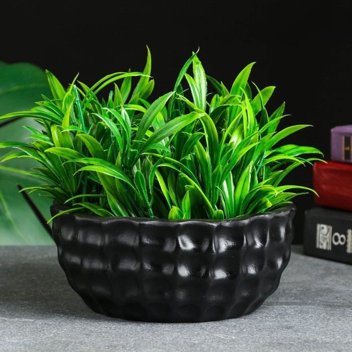 Фигурное кашпо &laquo;Соты&raquo; 0,8 л/ 16,5х16,5 cм черное