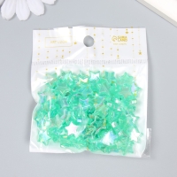 Набор бусин для творчества пластик "Звезда. Зелёный перламутр" набор 20 гр 1,1х1,1х0,4 см