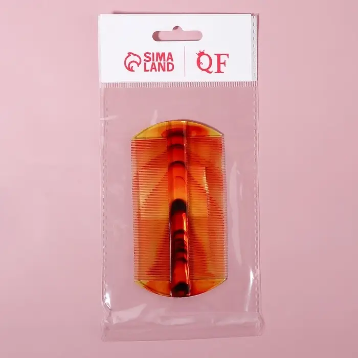 Расчёска двусторонняя, 10.5&times;5 (&plusmn;1 см, цвет &laquo;янтарный&raquo;