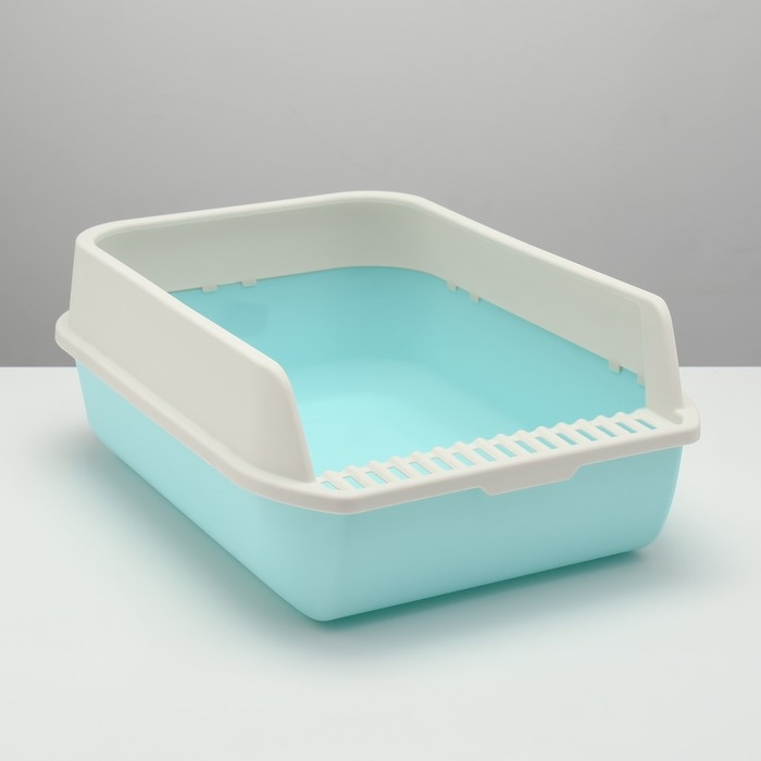 Туалет с высоким бортом с совком и фильтром, 50 х 36 х 21 см, голубой Туалет с высоким бортом с совком и фильтром, 50 х 36 х 21 см, голубой