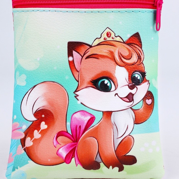 Сумка детская для девочки на молнии, длинный ремень, цвет зелёный/красный Сумка детская для девочки на молнии, длинный ремень, цвет зелёный/красный