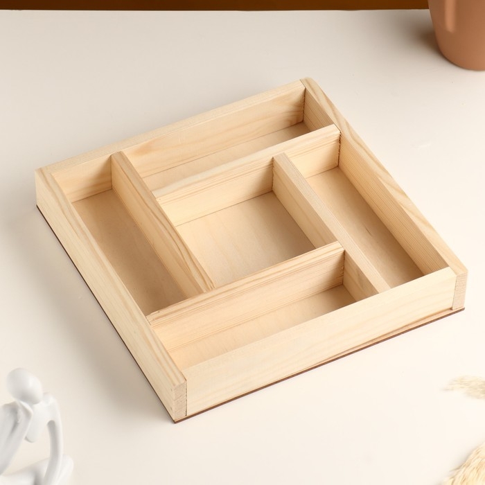 Кашпо деревянное Кашпо деревянное "Зигзаг" 5 отсеков 25х25х4 см натуральный
