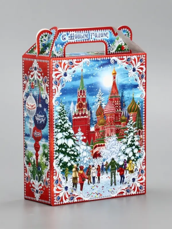 Подарочная коробка новогодняя &laquo;Кремль&raquo;. для сладких подарков, 14&times;6&times;21 см
