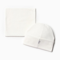 Комплект (шапка, снуд) для девочки, цвет молочный, размер 52-54 Комплект (шапка, снуд) для девочки, цвет молочный, размер 52-54