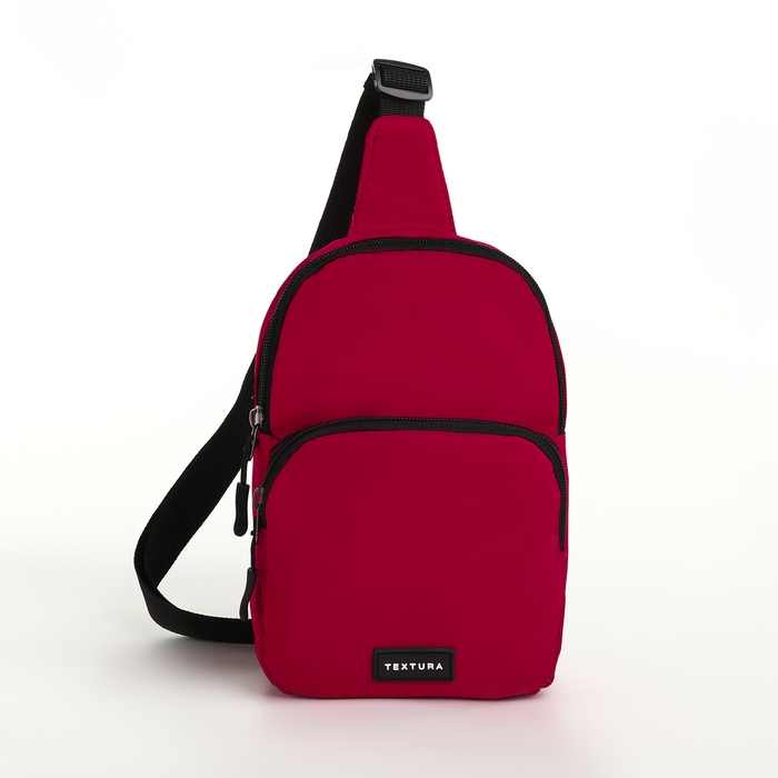 Сумка-слинг на молнии TEXTURA, наружный карман, цвет фуксия Сумка-слинг на молнии TEXTURA, наружный карман, цвет фуксия