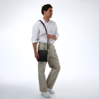 Сумка мужская через плечо TEXTURA, наружный карман, цвет коричневый Сумка мужская через плечо TEXTURA, наружный карман, цвет коричневый