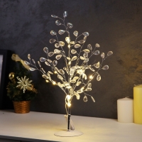 Светодиодный куст &laquo;Лепестки&raquo; 35 &times; 26 &times; 3 см, 10 LED, постоянное свечение, от батареек CR2032х2 (в комплекте), свечение тёплое белое