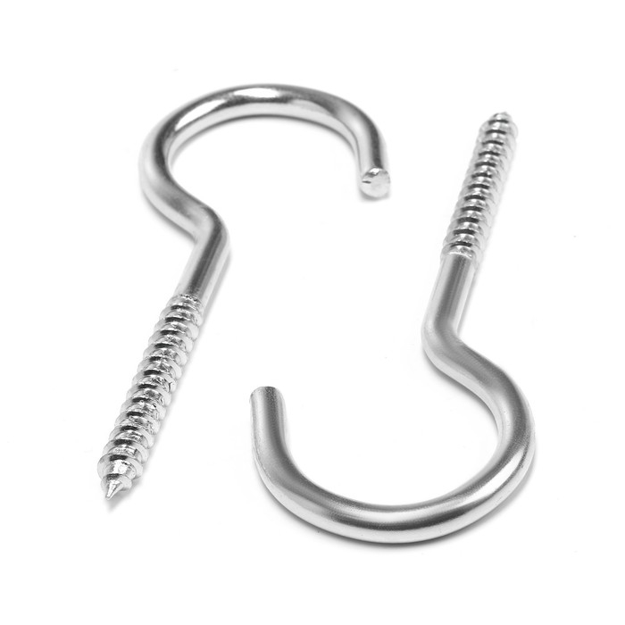 Шуруп-полукольцо ТУНДРА, для дерева, оцинкованный, 6х110 мм, 10 шт