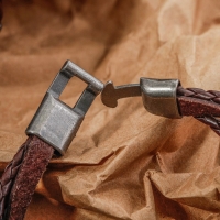 Браслет унисекс &laquo;Стиль&raquo; звезда, цвет коричневый с чернёным серебром, 21,5 см