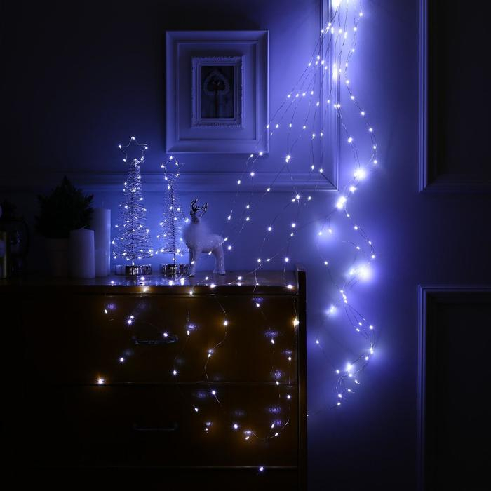 Гирлянда «Конский хвост» 10 нитей по 1.5 м, IP20, серебристая нить, 150 LED, свечение белое, 12 В Гирлянда «Конский хвост» 10 нитей по 1.5 м, IP20, серебристая нить, 150 LED, свечение белое, 12 В