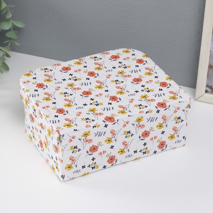 Шкатулка картон сундучок Шкатулка картон сундучок "Цветочная" набор 3 шт 29,5х21,5х9,6 24,5х18,5х9 19,5х15,5х8,2 см 1023563