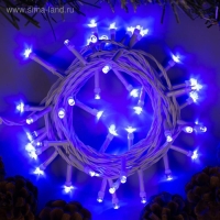 Гирлянда &laquo;Нить&raquo; 5 м, IP20, белая нить, 50 LED, свечение синее, 8 режимов, 220 В