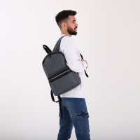 Рюкзак на молнии, &laquo;Сакси&raquo;, наружный карман, цвет темно-серый