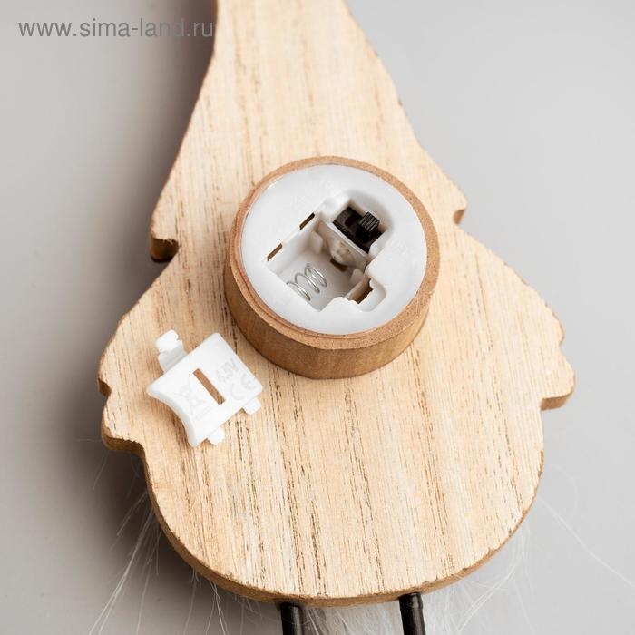 Светодиодная фигура &laquo;Дед Мороз&raquo; 9 &times; 25 &times; 6 см, дерево, батарейки CR2032 (в комплекте), свечение тёплое белое