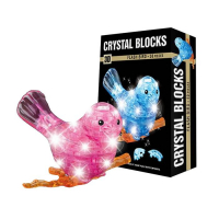 3D пазл кристаллический &laquo;Птичка&raquo;, 50 деталей, световые эффекты, работает от батареек, МИКС