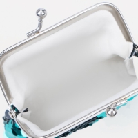 Кошелёк на фермуаре, цвет зелёный/серебристый