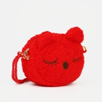 Сумка детская для девочки на молнии, длинный шнурок, цвет красный Сумка детская для девочки на молнии, длинный шнурок, цвет красный