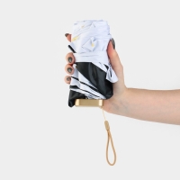 Зонт женский механический, 6 спиц, цвет белый в золотой горошек.