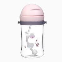 Поильник - непроливайка детский с силиконовой трубочкой и грузиком, от 9 мес., 350 мл., на ленте, цвет розовый, Крошка Я Поильник - непроливайка детский с силиконовой трубочкой и грузиком, от 9 мес., 350 мл., на ленте, цвет розовый, Крошка Я