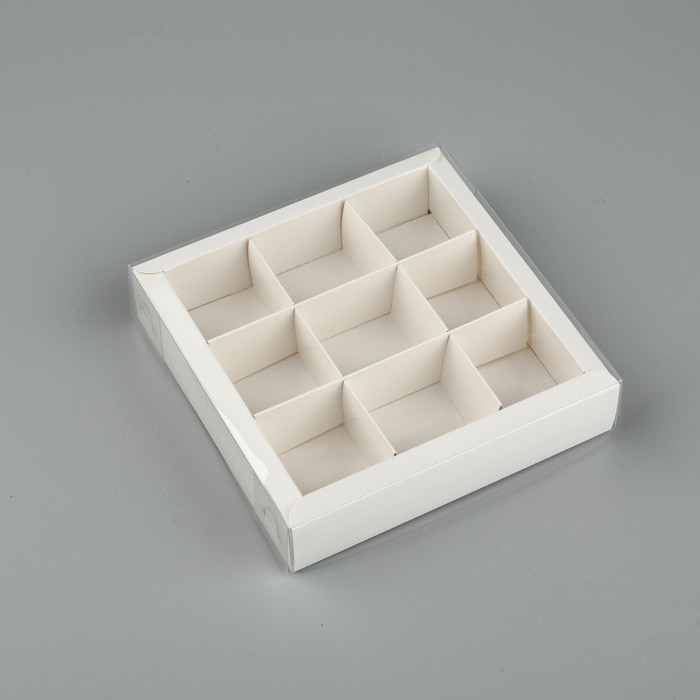 Коробка под 9 конфет с ячейками «Белая», 14.5 х 14.5 х 3 см Коробка под 9 конфет с ячейками «Белая», 14.5 х 14.5 х 3 см