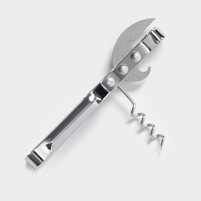 Открывашка - штопор Доляна &laquo;Помощник&raquo;, 14 см, цвет серебристый