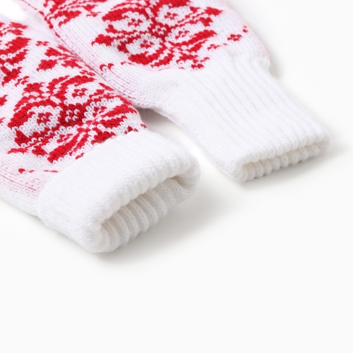 Варежки двойные женские, цвет белый, р-р 18 Варежки двойные женские, цвет белый, р-р 18