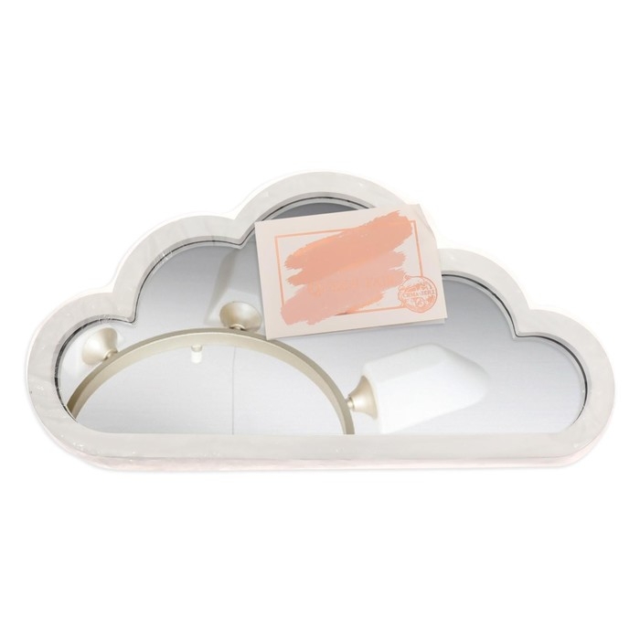 Зеркало настенное &laquo;Облачко&raquo;, зеркальная поверхность 12 &times; 26 см, цвет белый