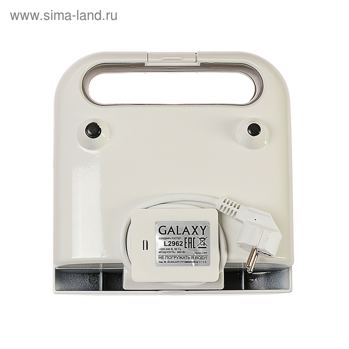 Сэндвичница Galaxy GL 2962, 800 Вт, антипригарное покрытие, белая Сэндвичница Galaxy GL 2962, 800 Вт, антипригарное покрытие, белая