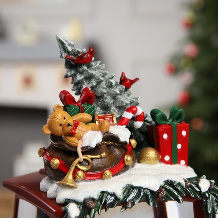 Фигура светодиодная &laquo;Праздничный трактор&raquo;, 25х13х21 см, музыка, батарейки ААх3 (не в комплекте), USB, свечение тёплое белое