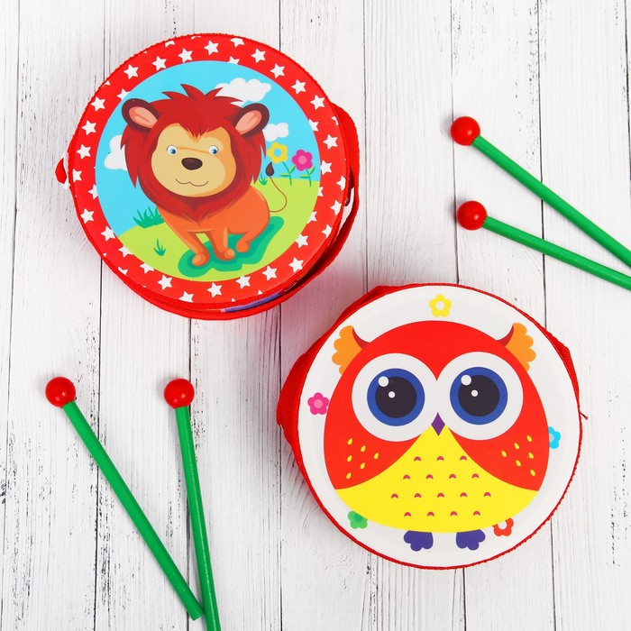 Музыкальная игрушка «Барабан», с рисунком, цвета микс, бумажная мембрана Музыкальная игрушка «Барабан», с рисунком, цвета микс, бумажная мембрана